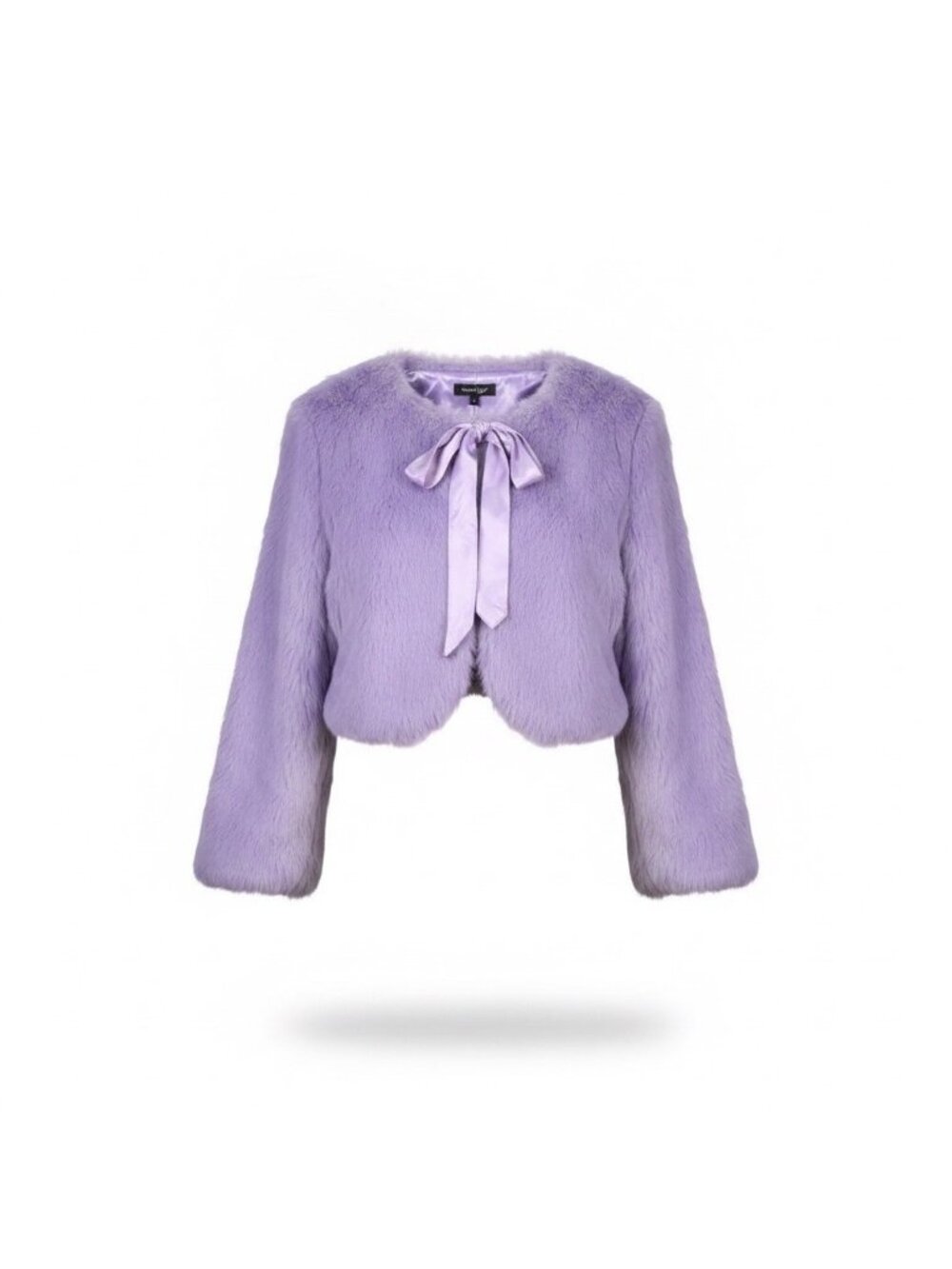 Bebe Womens Lavender Dyed Rabbit Fur Bolero Jacket Elegant Size L